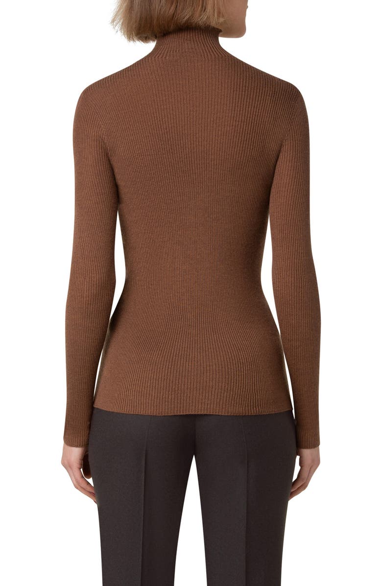 Akris Cashmere & Silk Fine Rib Funnel Neck Sweater, Alternate, color, 