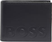 BOSS Laslo Debossed Logo Leather Wallet