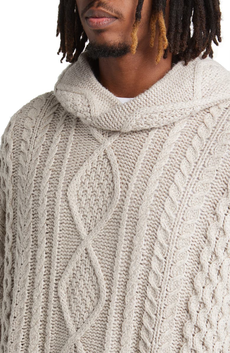 Fear of God Essentials Cable Knit Hoodie, Alternate, color, 