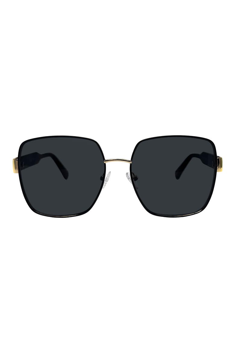 Tayden 55mm Square Sunglasses, Main, color, BLACK
