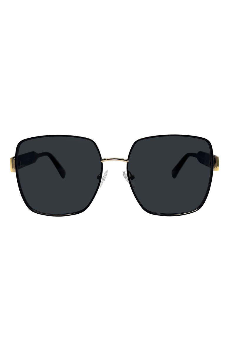 Rebecca Minkoff Tayden 55mm Square Sunglasses, Main, color, Black