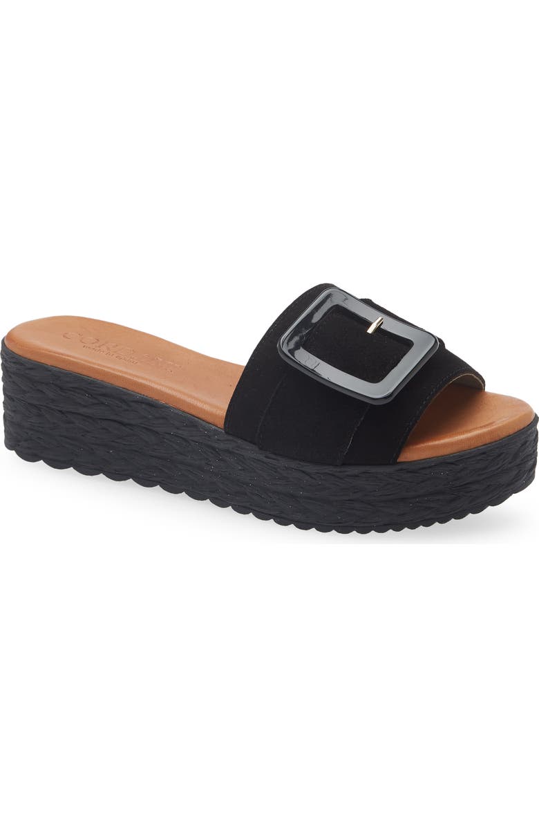 Cordani Beckett Platform Sandal, Main, color, Black Suede