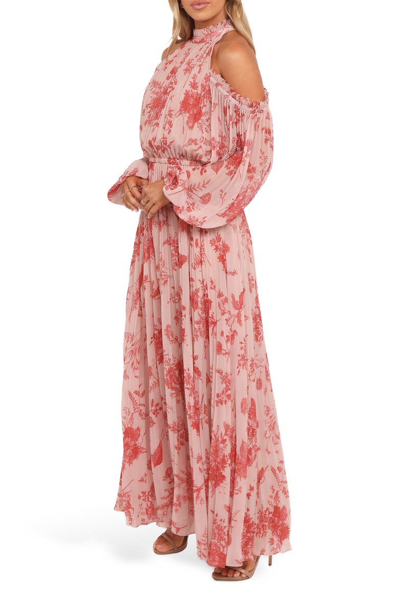 Hilary Off the Shoulder Long Sleeve Maxi Dress, Alternate, color, RED FLORAL