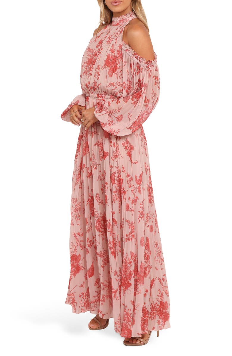 Petal & Pup Hilary Off the Shoulder Long Sleeve Maxi Dress, Alternate, color, Red Floral