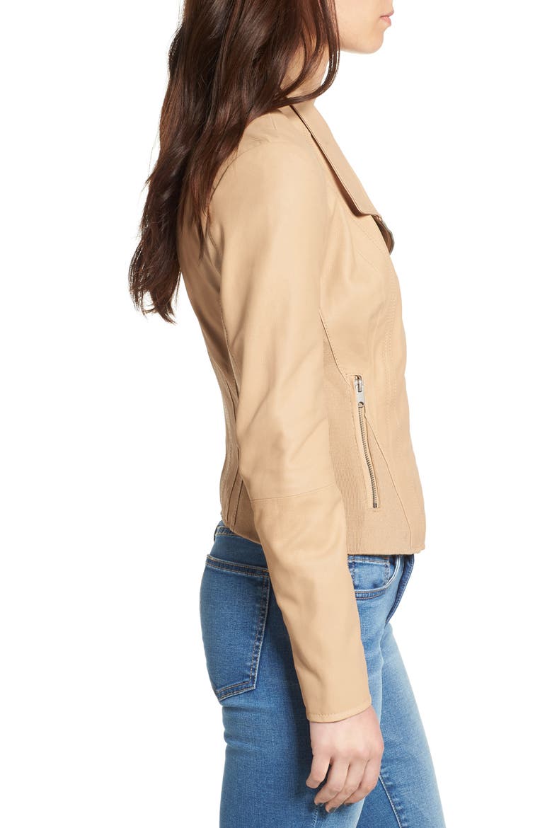 Felicia Asymmetrical Zip Leather Jacket, Alternate, color, TWINE