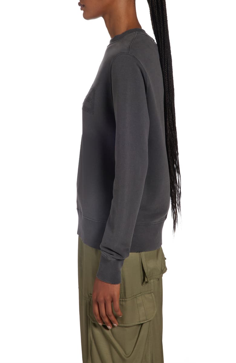 Golden Goose Upside Down Logo Long Sleeve Cotton Sweatshirt Dress, Alternate, color, Distressed Anthracite