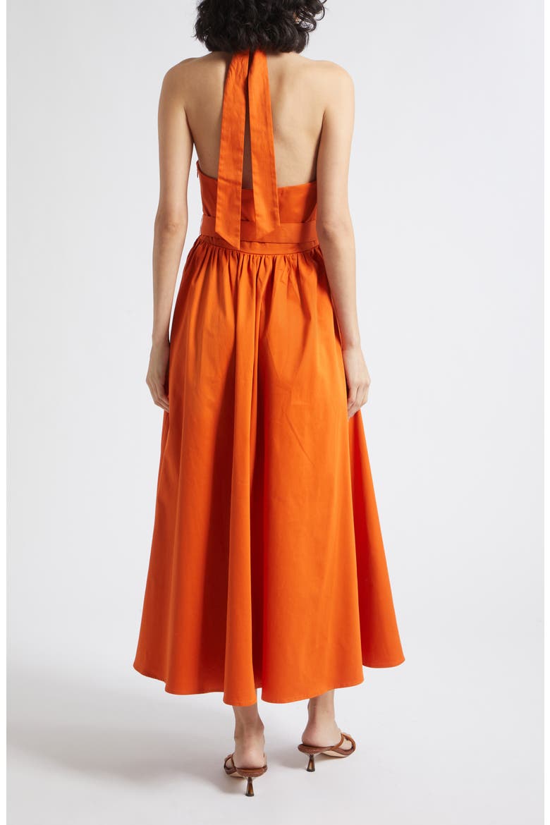Rowe Belted Halter Maxi Dress, Alternate, color, ORANGE
