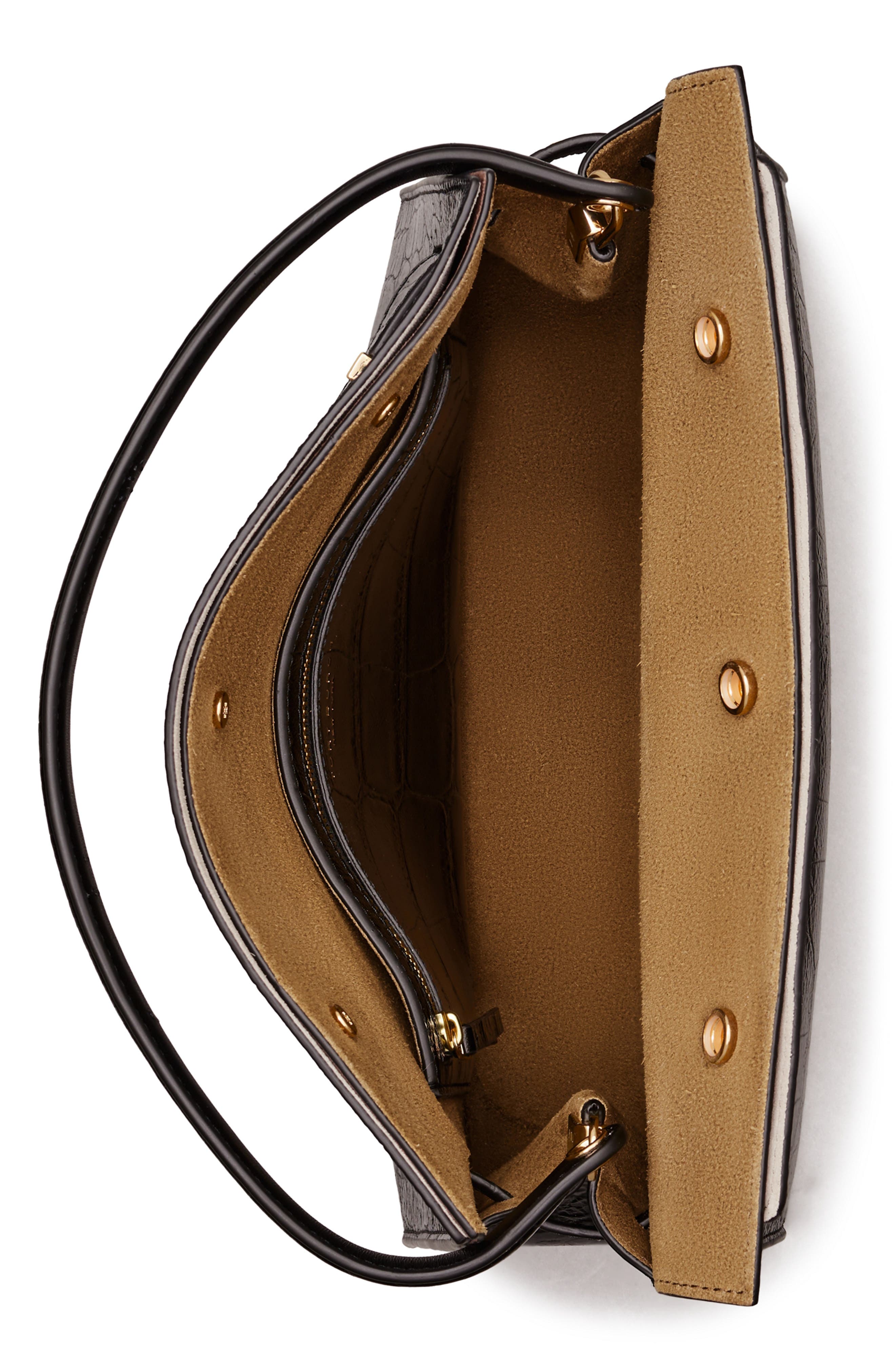 Tory Burch Lee Radziwill Croc Embossed Leather Tote, Alternate, color, 