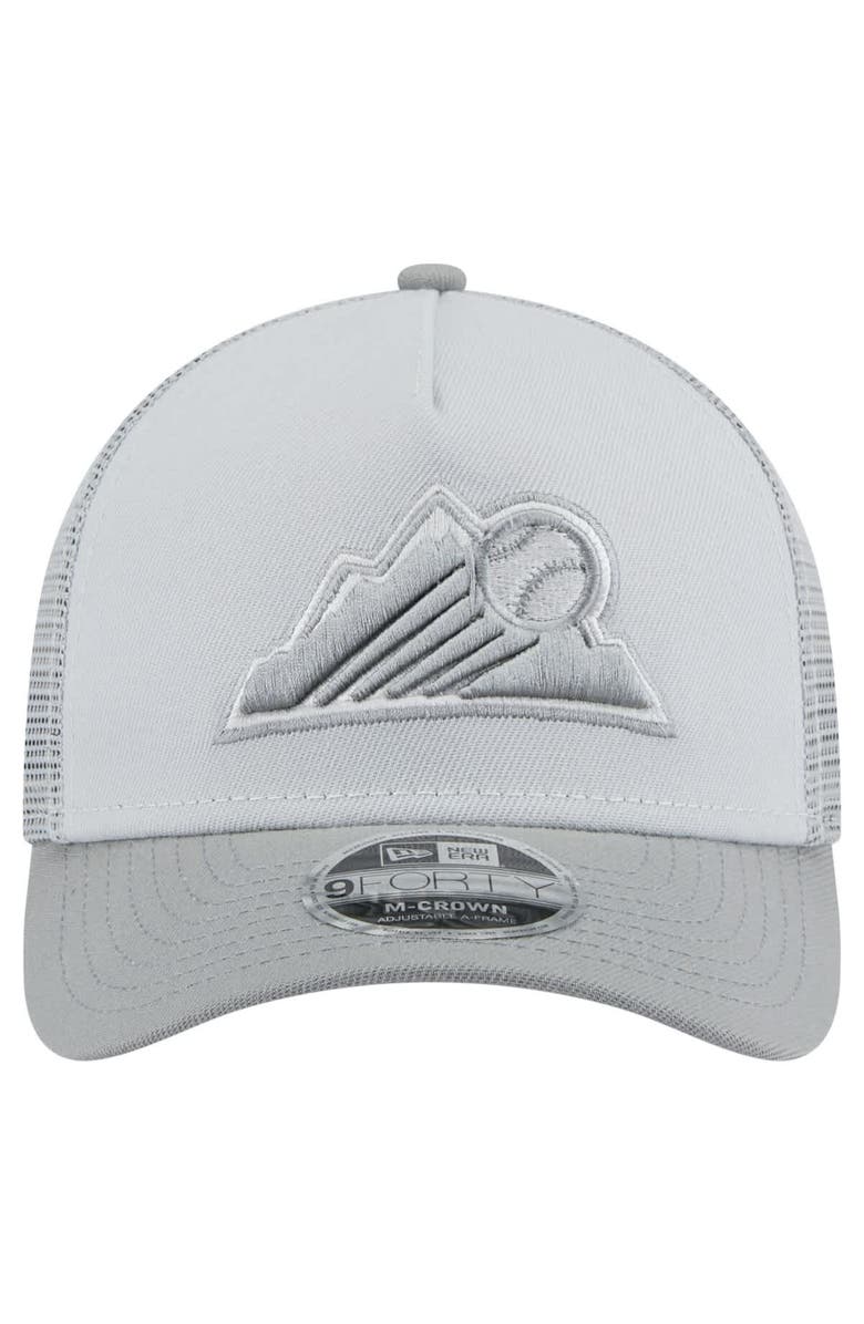 New Era Men's New Era Gray Colorado Rockies Color Pack A-Frame 9FORTY Trucker Adjustable Hat, Alternate, color, 