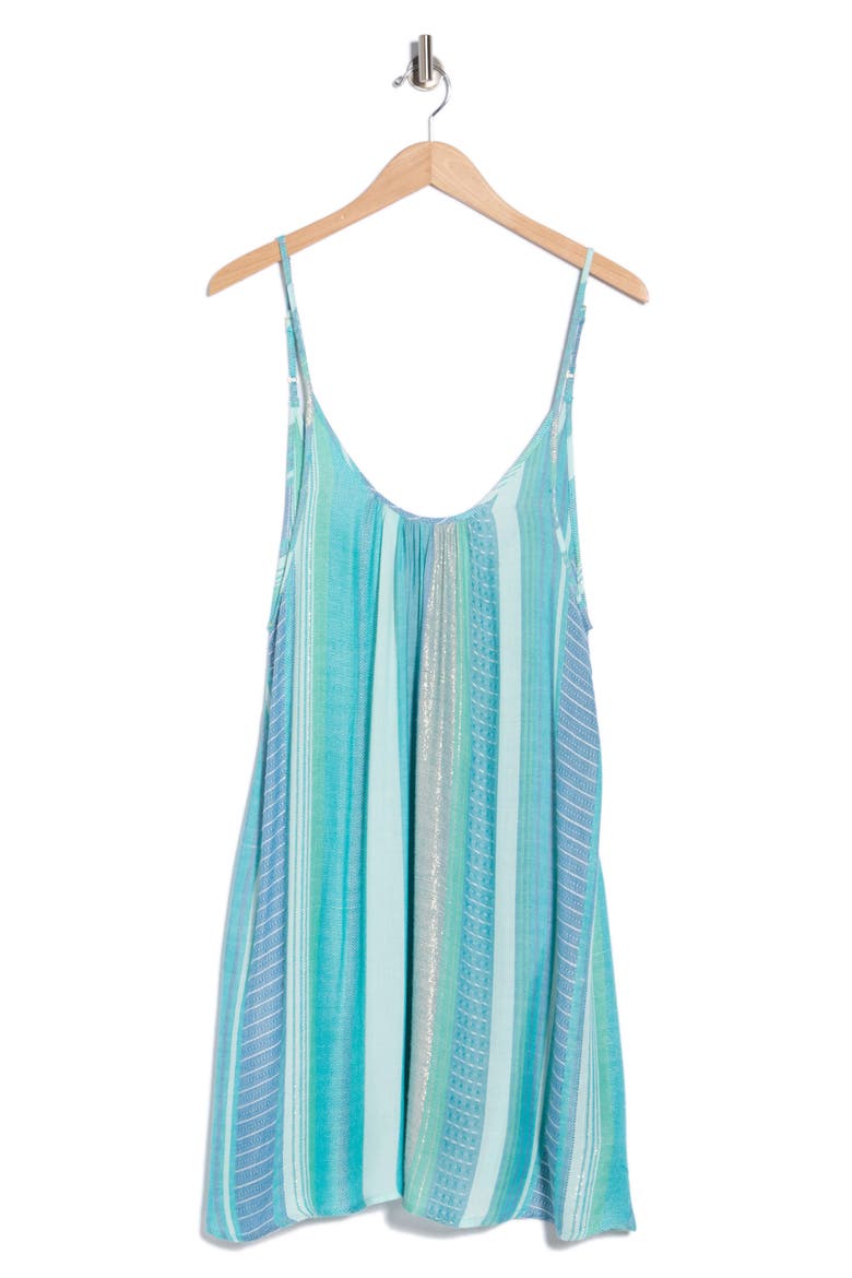 Flair Cover-Up Dress, Alternate, color, AQUA STRIPE