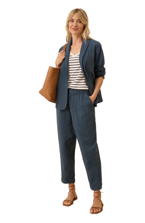 Organic Cotton Coastal Double Gauze Rolled Cuff Pant