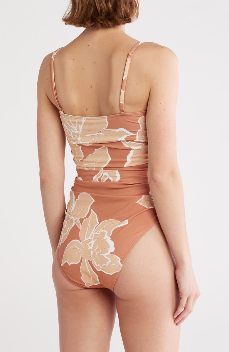 Hutch Zenna Tie Waist One-Piece Swimsuit, Alternate, color, Hazel