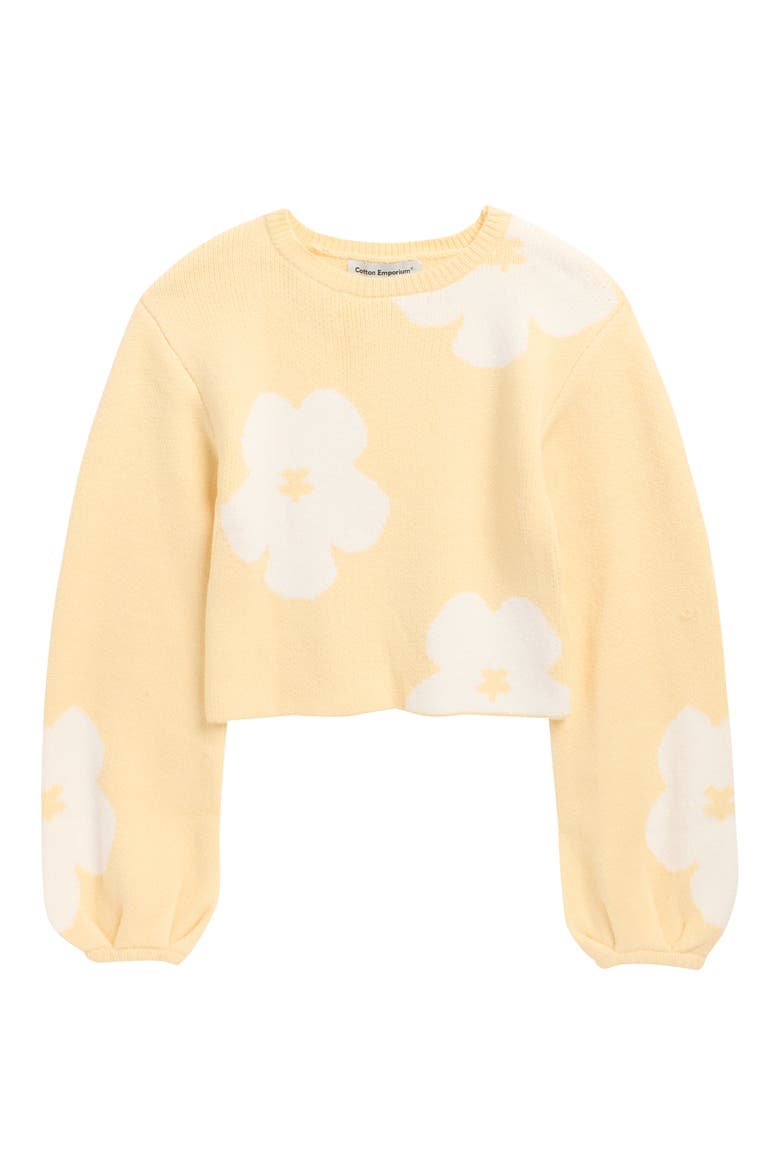 Kids' Flower Sweater, Main, color, YELLOW