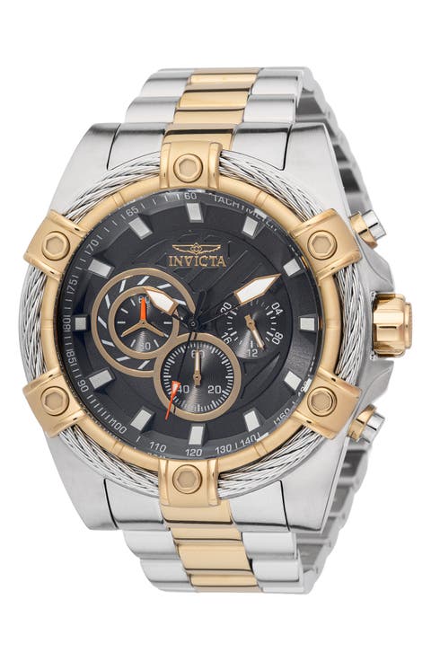 Bolt Chronograph Bracelet Strap Watch, 52mm