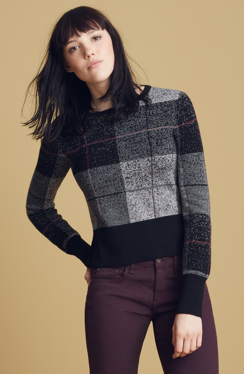rag & bone/JEAN 'Tegan' Plaid Crewneck Pullover, Alternate, color, 
