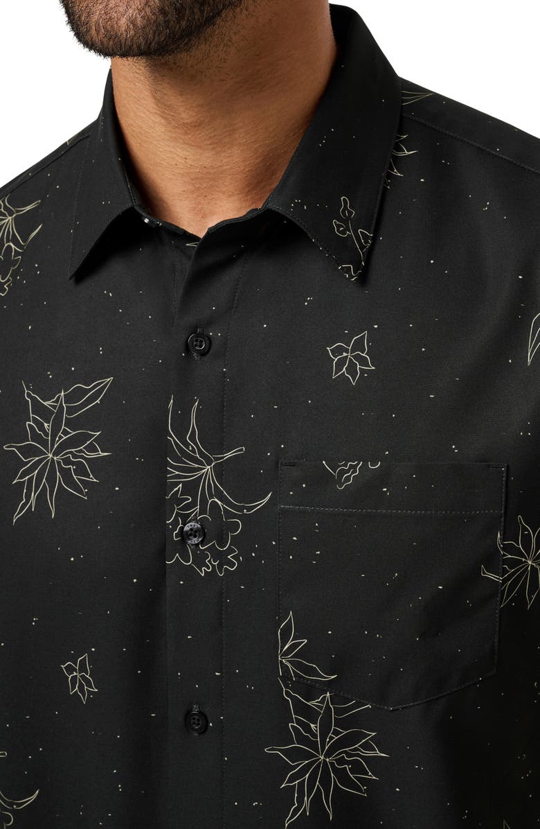 TravisMathew Holding Co Performance Print Shirt, Alternate, color, Black
