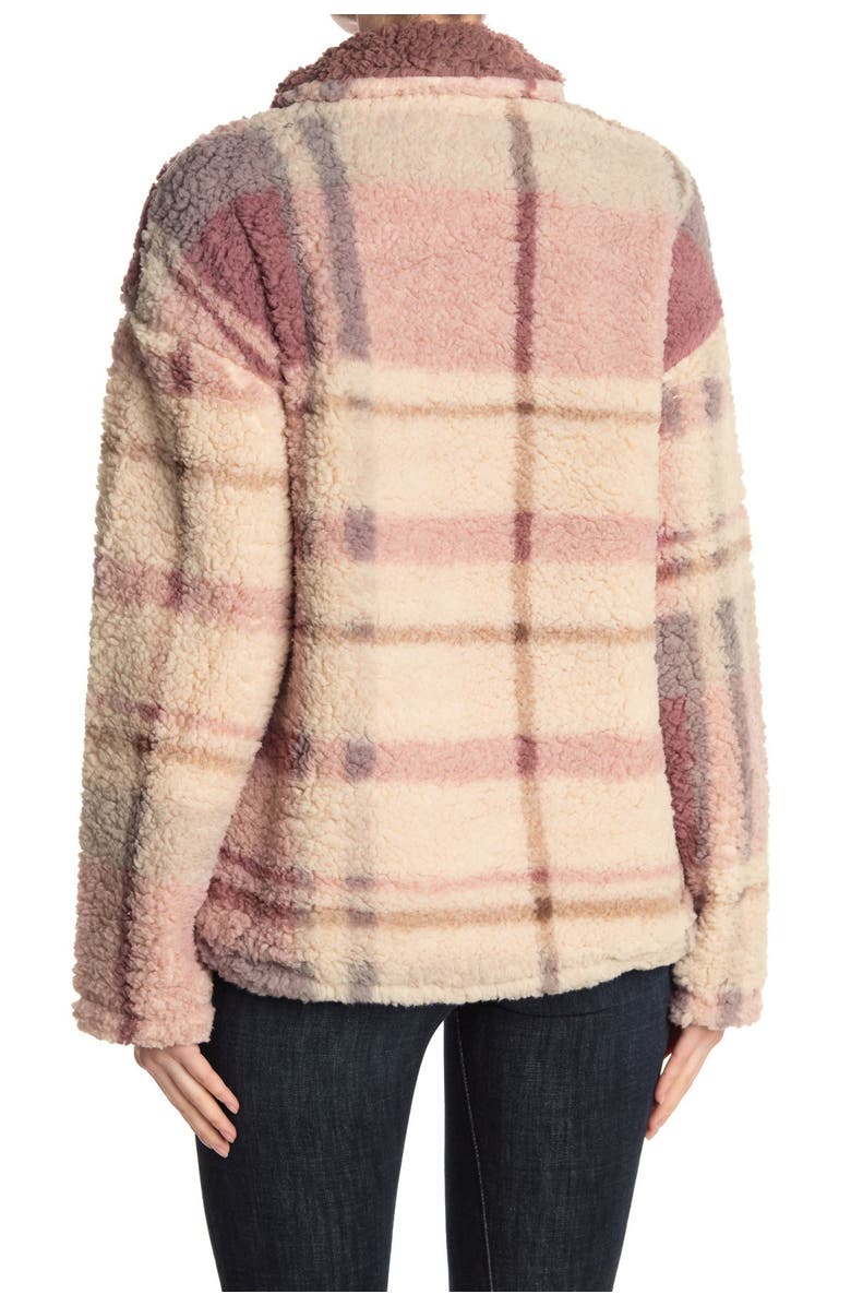 Thread & Supply Plaid Faux Shearling Pullover, Alternate, color,