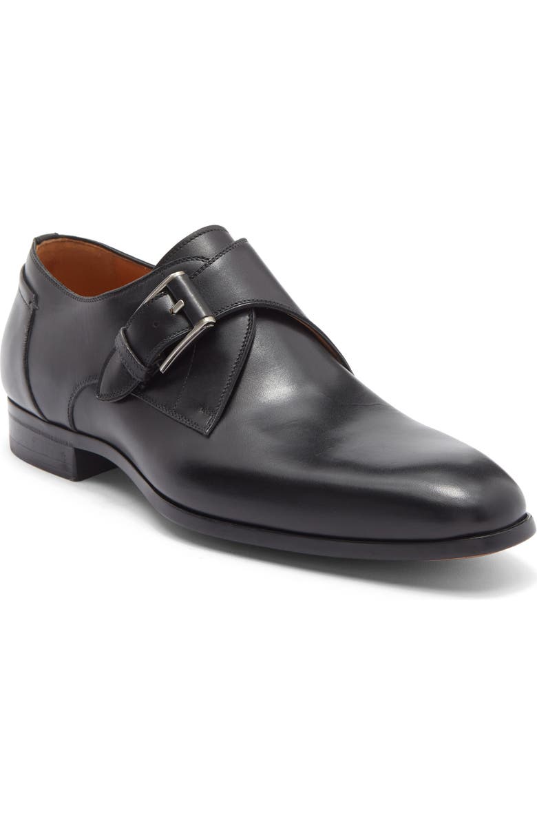 Magnanni Manning Monk Strap Shoe, Main, color, Black