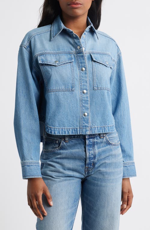 Madewell Airy Denim Crop Shirt In Blue