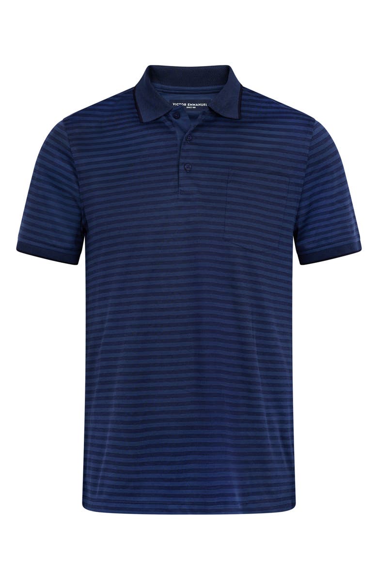 Victor Emmanuel Tipped Knit Polo, Alternate, color, Navy