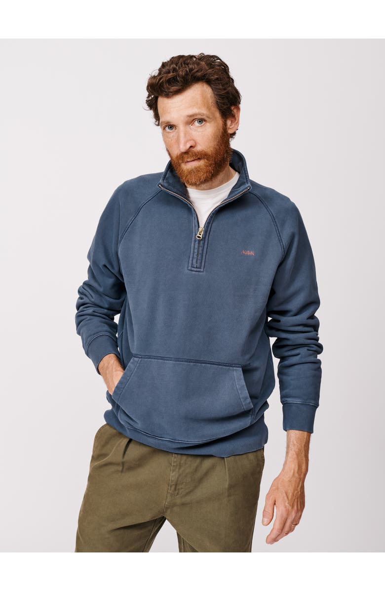 Aubin Provost Zip Neck Sweatshirt, Main, color, Navy