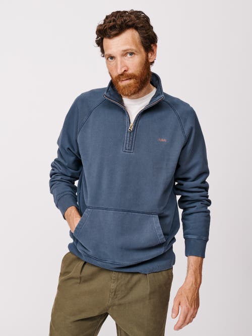 Aubin Provost Zip Neck Sweatshirt In Blue