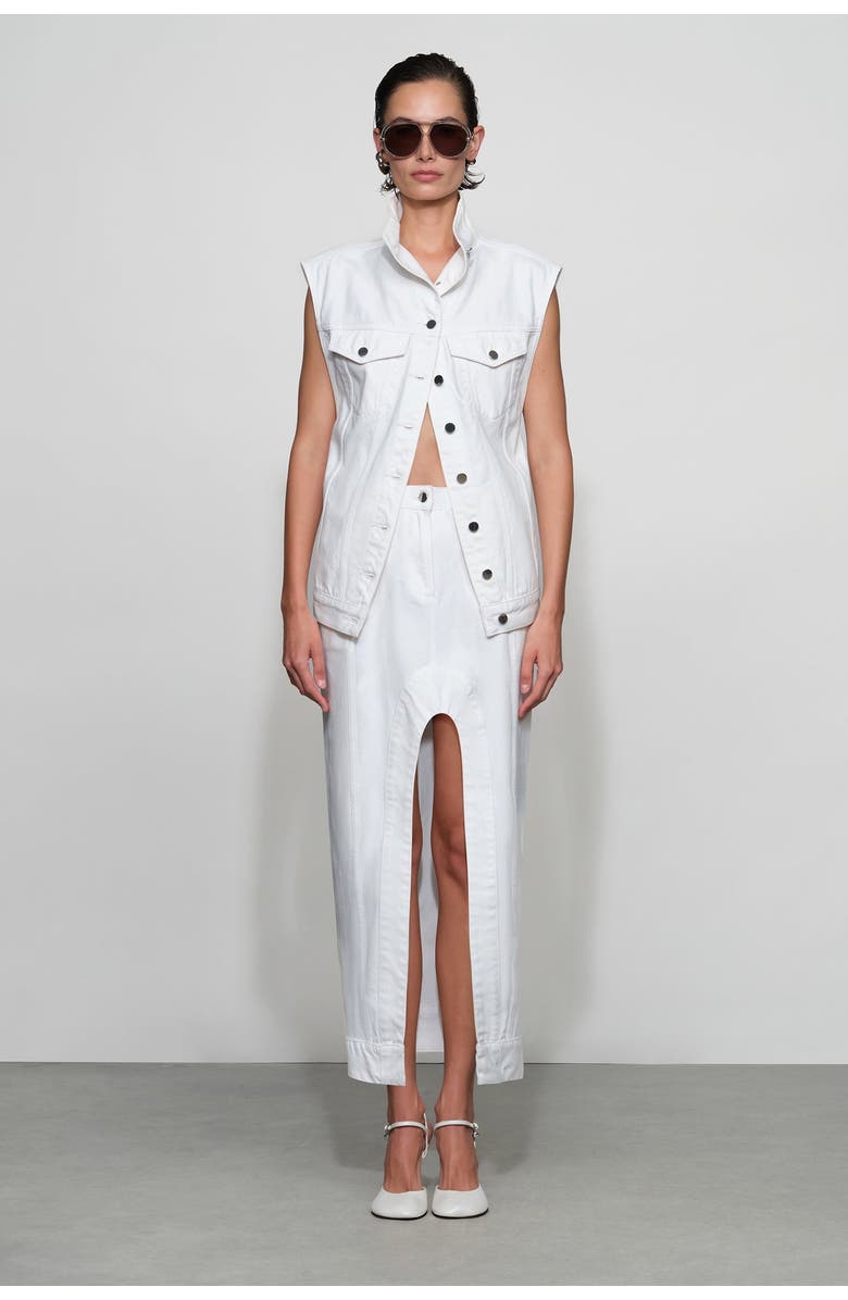 Et Ochs Alek Denim Midi Skirt, Main, color, White