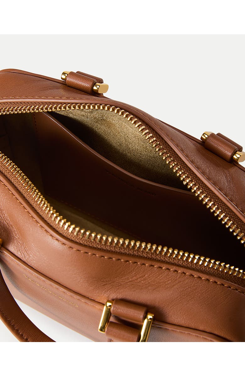 Veronica Beard Boxy Top Handle Leather Bag, Alternate, color, Hazelwood