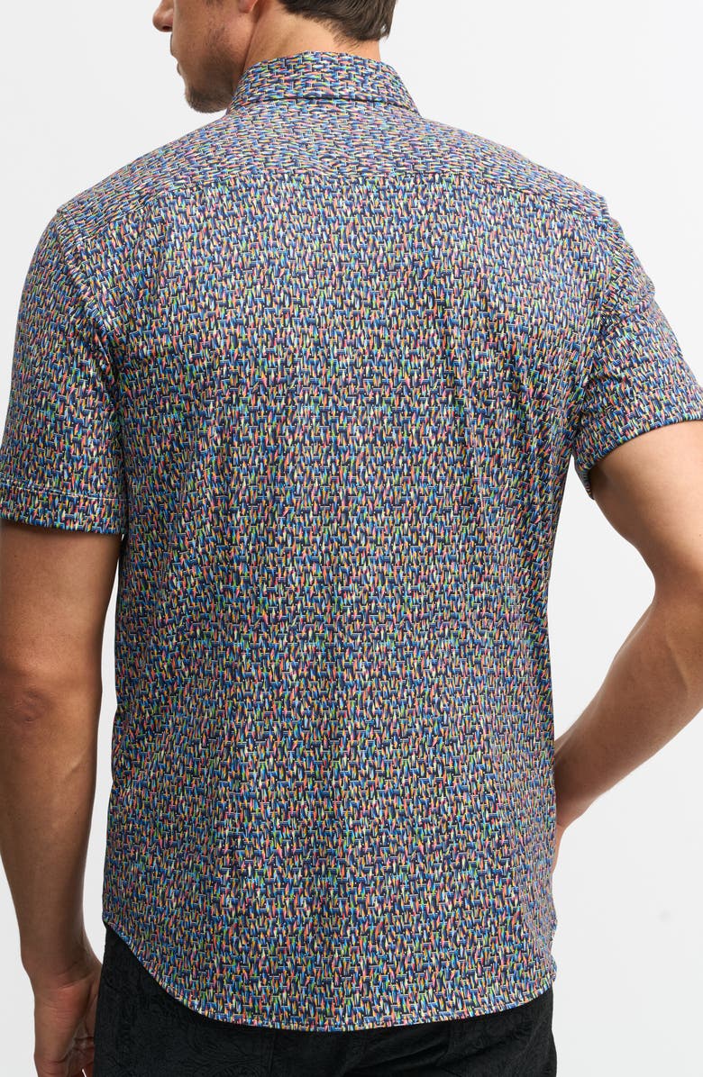 Robert Graham Ritter Knit Short Sleeve Button-Up Shirt, Alternate, color, 