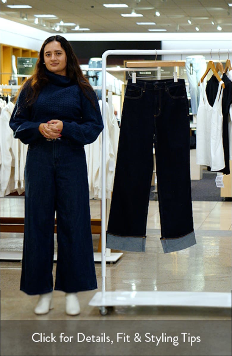 Getty High Waist Cuffed Wide Leg Jeans, sales video thumbnail