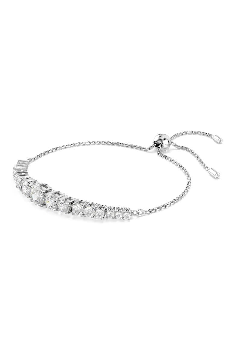 Matrix Graduated Zirconia Slider Bracelet, Alternate, color, WHITE/ SILVER