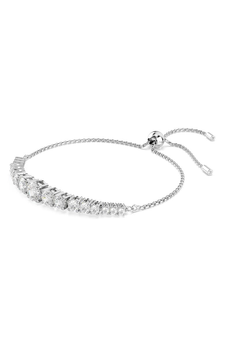 Swarovski Matrix Graduated Zirconia Slider Bracelet, Alternate, color, White/ Silver