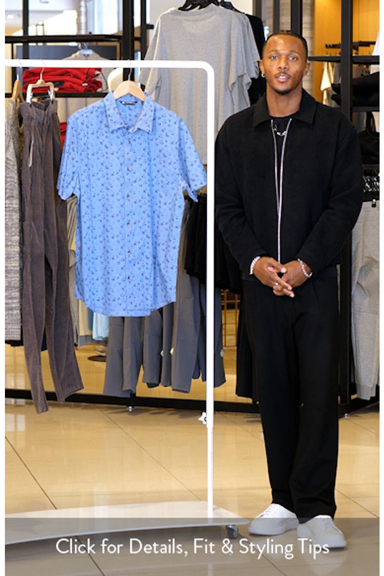 Something New Floral Short Sleeve Stretch Cotton Blend Button-Up Shirt video