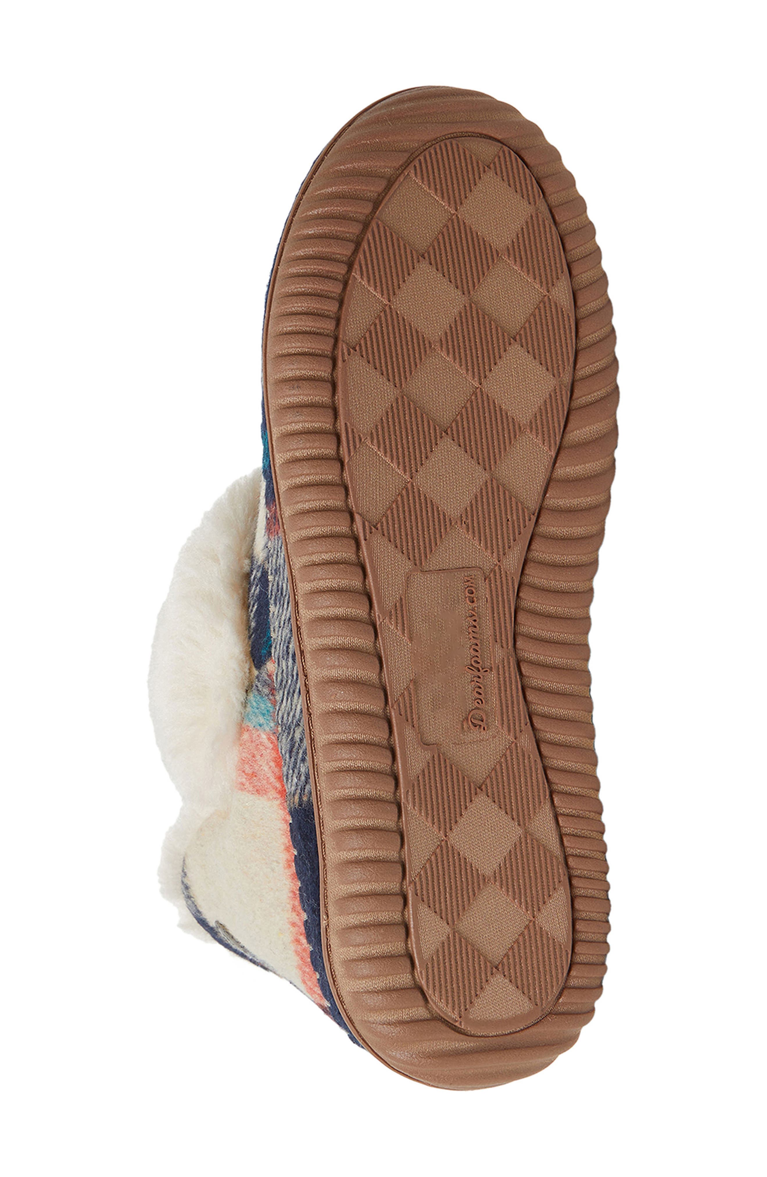 Moritz Faux Fur Slipper Bootie, Alternate, color, NAVY PLAID