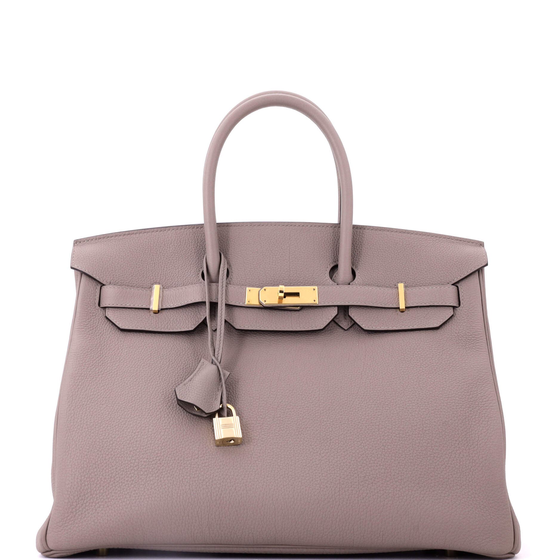 Pre-Owned Hermes Birkin Handbag Grey Togo with Gold Hardware 35, Main, color, Gris Asphalte