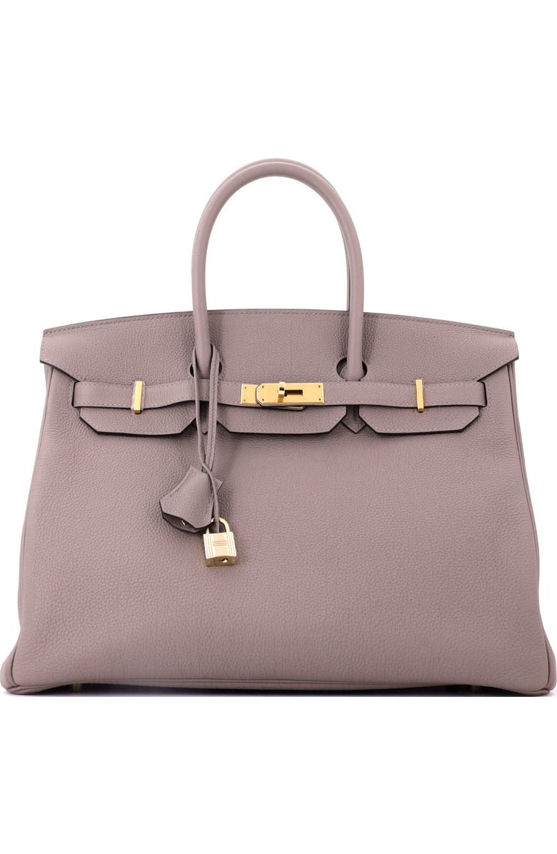 Pre-Owned Hermes Birkin Handbag Grey Togo with Gold Hardware 35, Main, color, Gris Asphalte