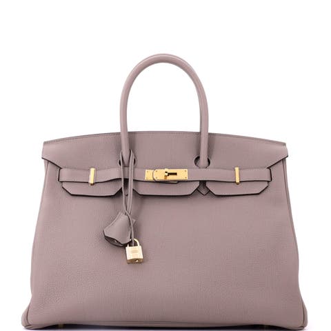 Birkin Handbag Grey Togo with Gold Hardware 35