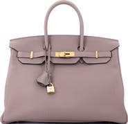 Pre-Owned Hermes Birkin Handbag Grey Togo with Gold Hardware 35