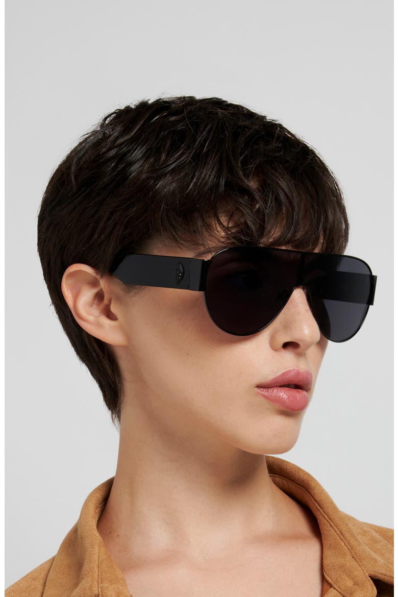 99mm Oversize Shield Sunglasses, Alternate, color, BLACK/ GREY