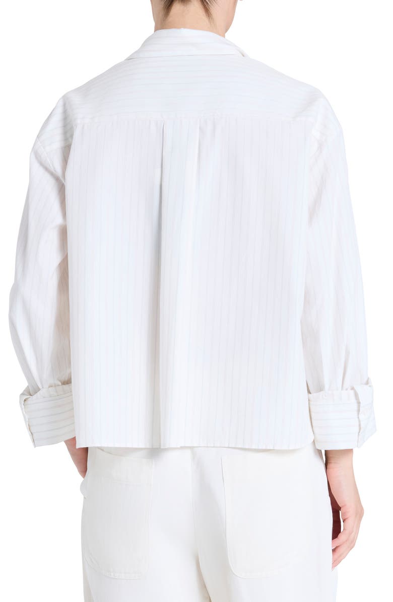 TWP Pinstripe Cotton Button-Up Shirt, Alternate, color, White Multi