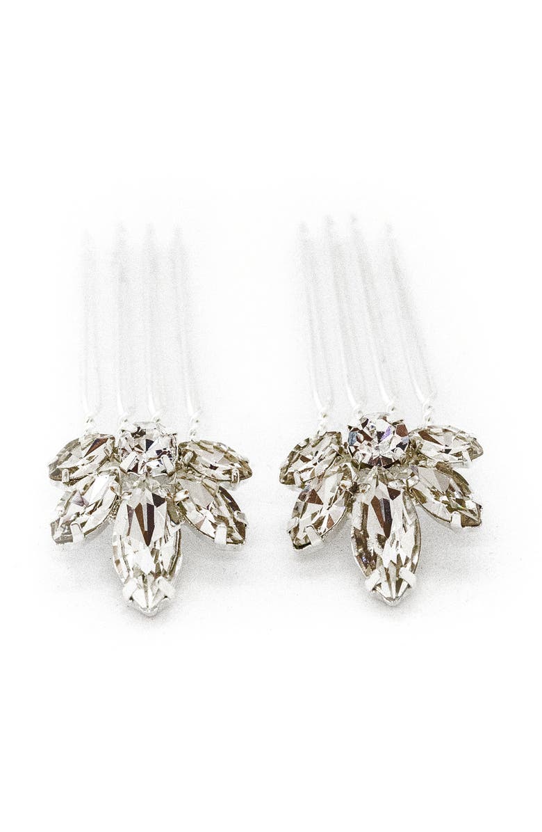 Brides & Hairpins Kenji Set of 2 Crystal Combs, Main, color, Silver