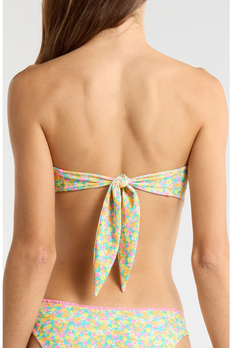 Decorative Strapless Bandeau Bikini Top, Alternate, color, HULA HONEY