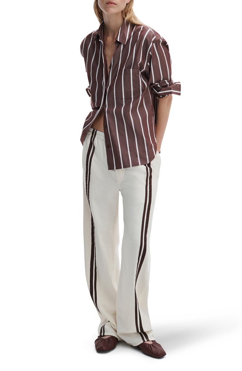 rag & bone Logan Stripe Track Pants, Alternate, color, Ecru Sport