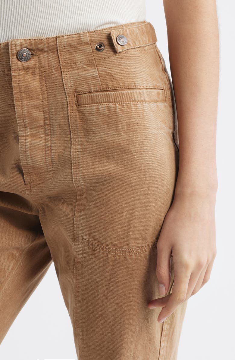 Free People Venus High Waist Bootcut Jeans, Alternate, color, Tannin