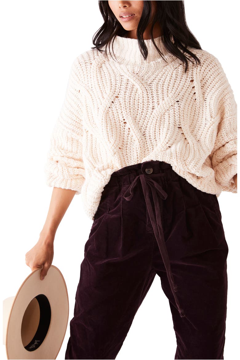 Seasons Change Funnel Neck Sweater, Main, color, ALABASTER