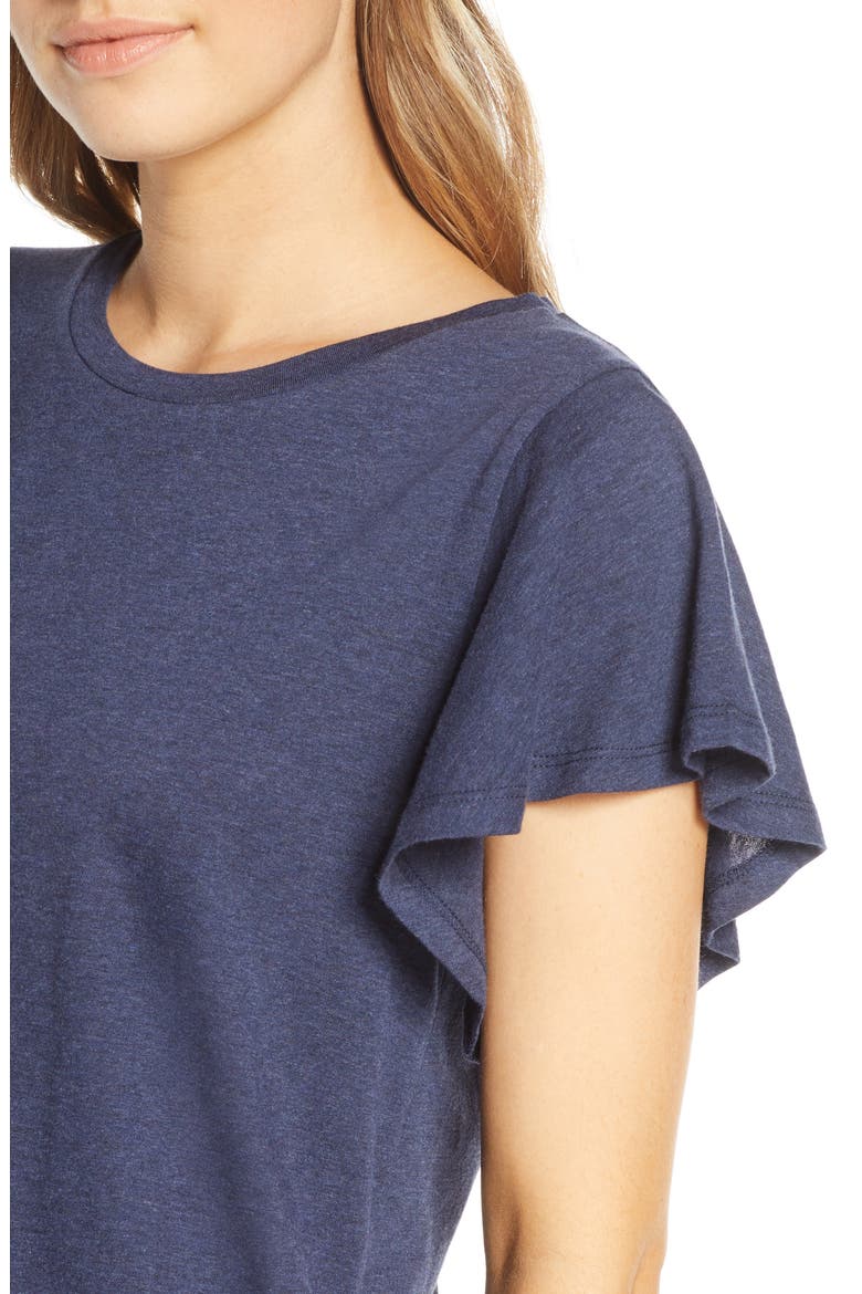 Flutter Sleeve Tee, Alternate, color, NAVY