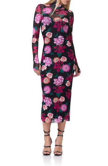 AFRM AFRM SHAILENE TURTLENECK LONG SLEEVE MESH DRESS