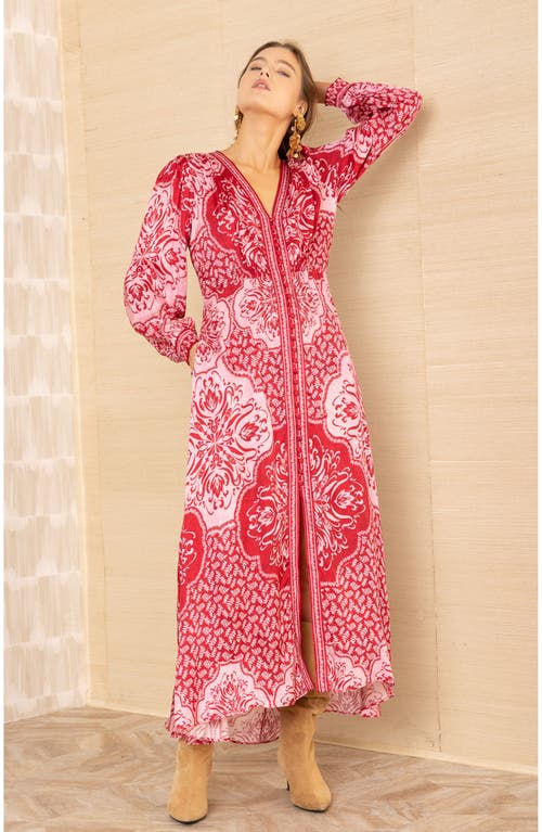 Hale Bob Noor Charmeuse Dress In Red