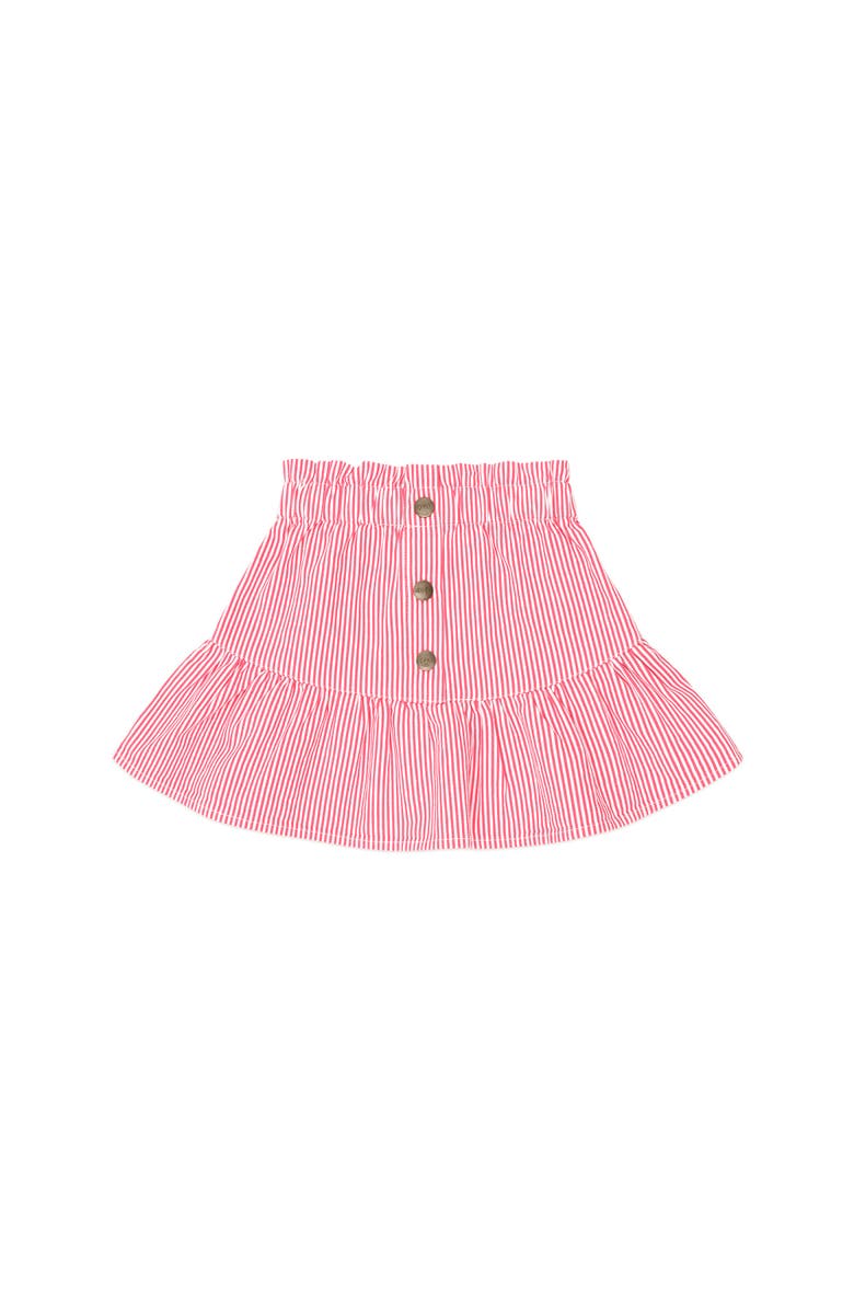 Huxbaby Classic Stripe Yoke Skirt, Main, color, Geranium/ Almond Milk