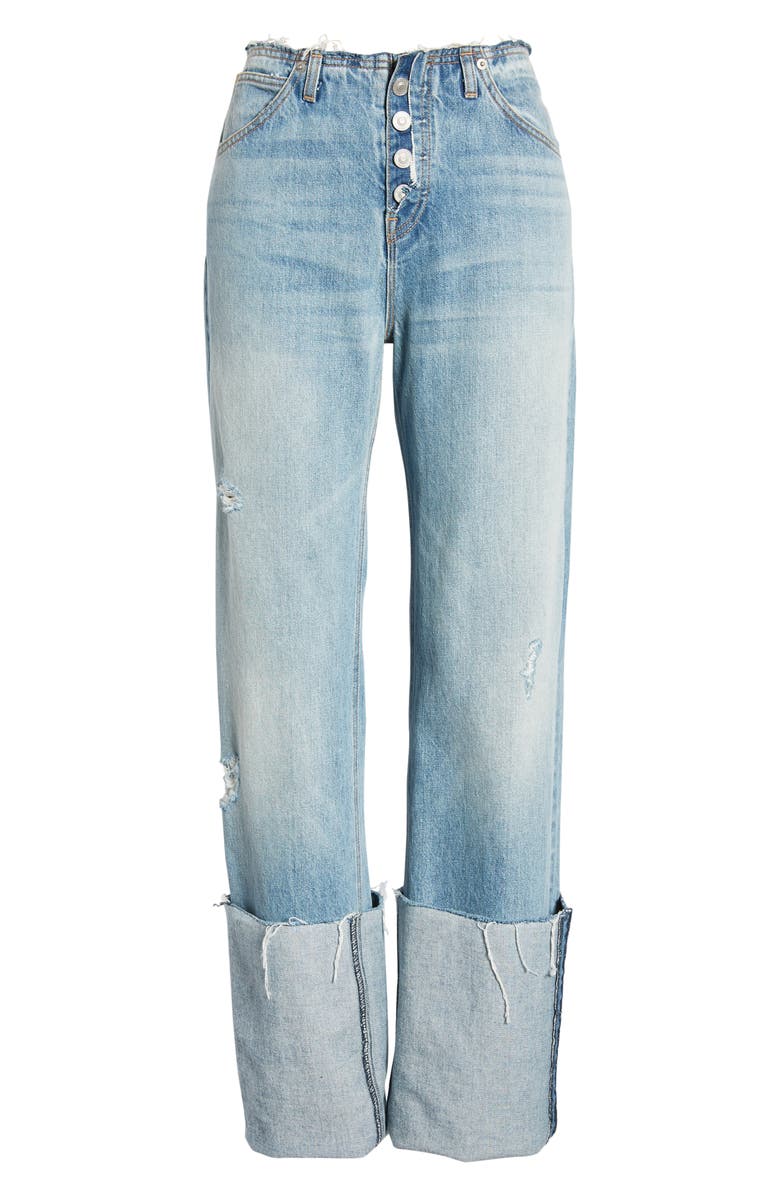 Hudson Jeans Sloane Baggy High Waist Deep Cuff Jeans, Alternate, color,